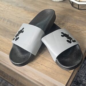 Mickey Mouse Grey & Black Slide Sandals